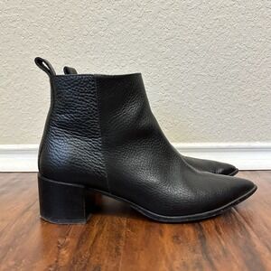 EVERLANE The Boss Boot Booties in Black Pebbled Leather ITALY MADE